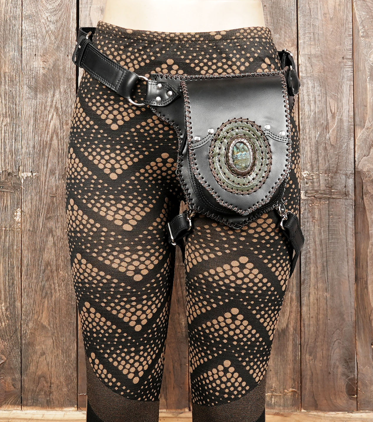 Leather waist thigh belt for cosplay and festival wear