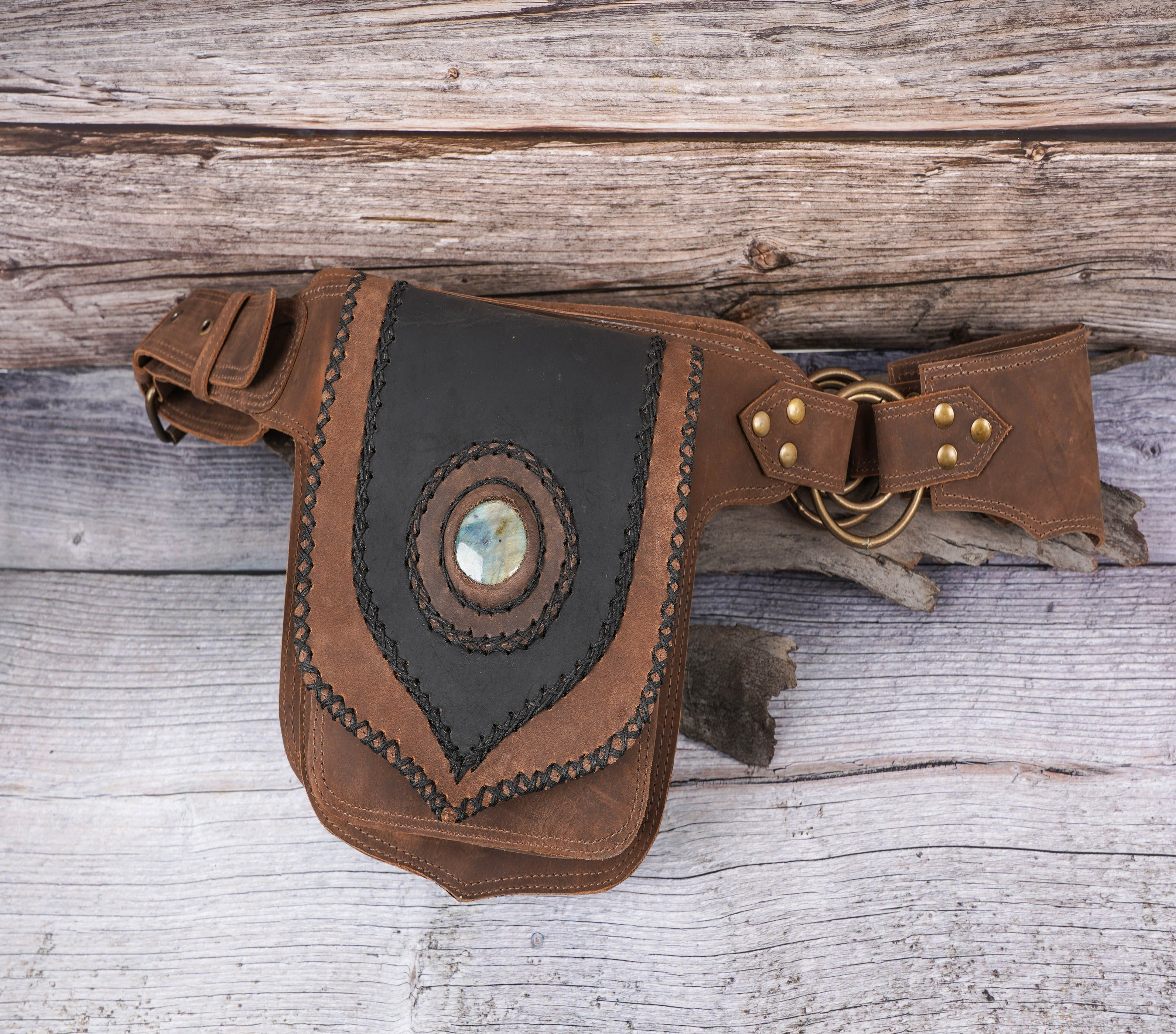 HANDMADE LEATHER WAIST BAG WITH ADJUSTABLE BELT || FESTIVAL FANNY PACK || LEATHER HIP BAG || GIFT FOR HER