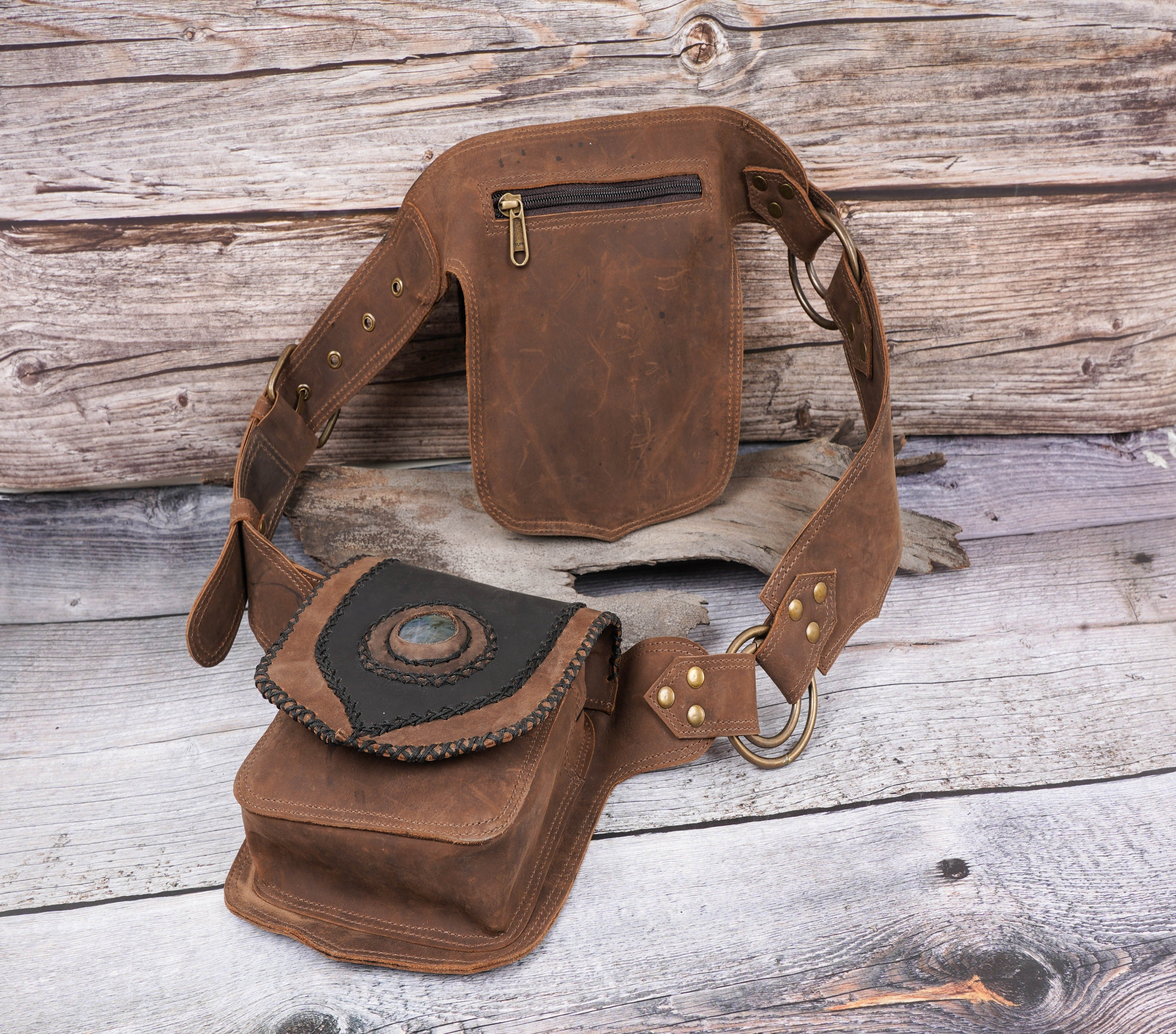 HANDMADE LEATHER WAIST BAG WITH ADJUSTABLE BELT || FESTIVAL FANNY PACK || LEATHER HIP BAG || GIFT FOR HER