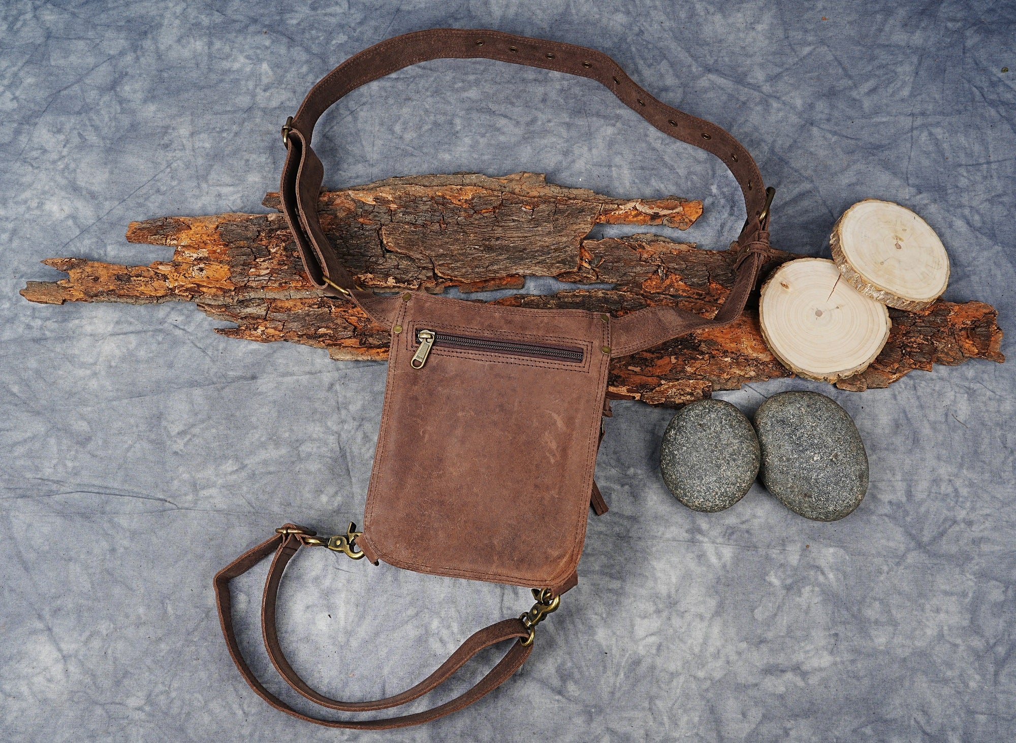 Festival Pocket Belt | Travel Belt Handmade |  Adjustable Belt | Leather Hip Belt bag