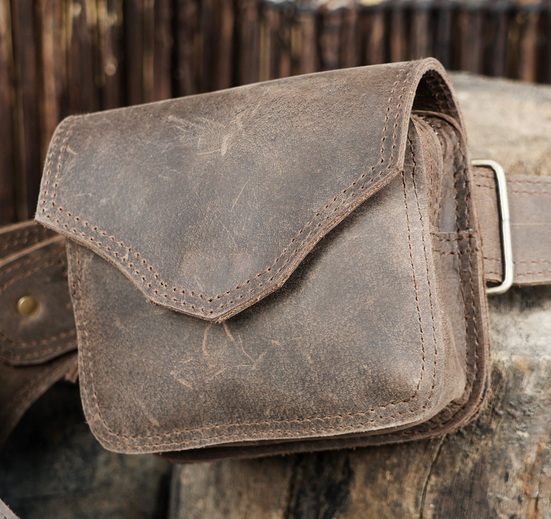 Festival leather waist thigh belt with tribal design