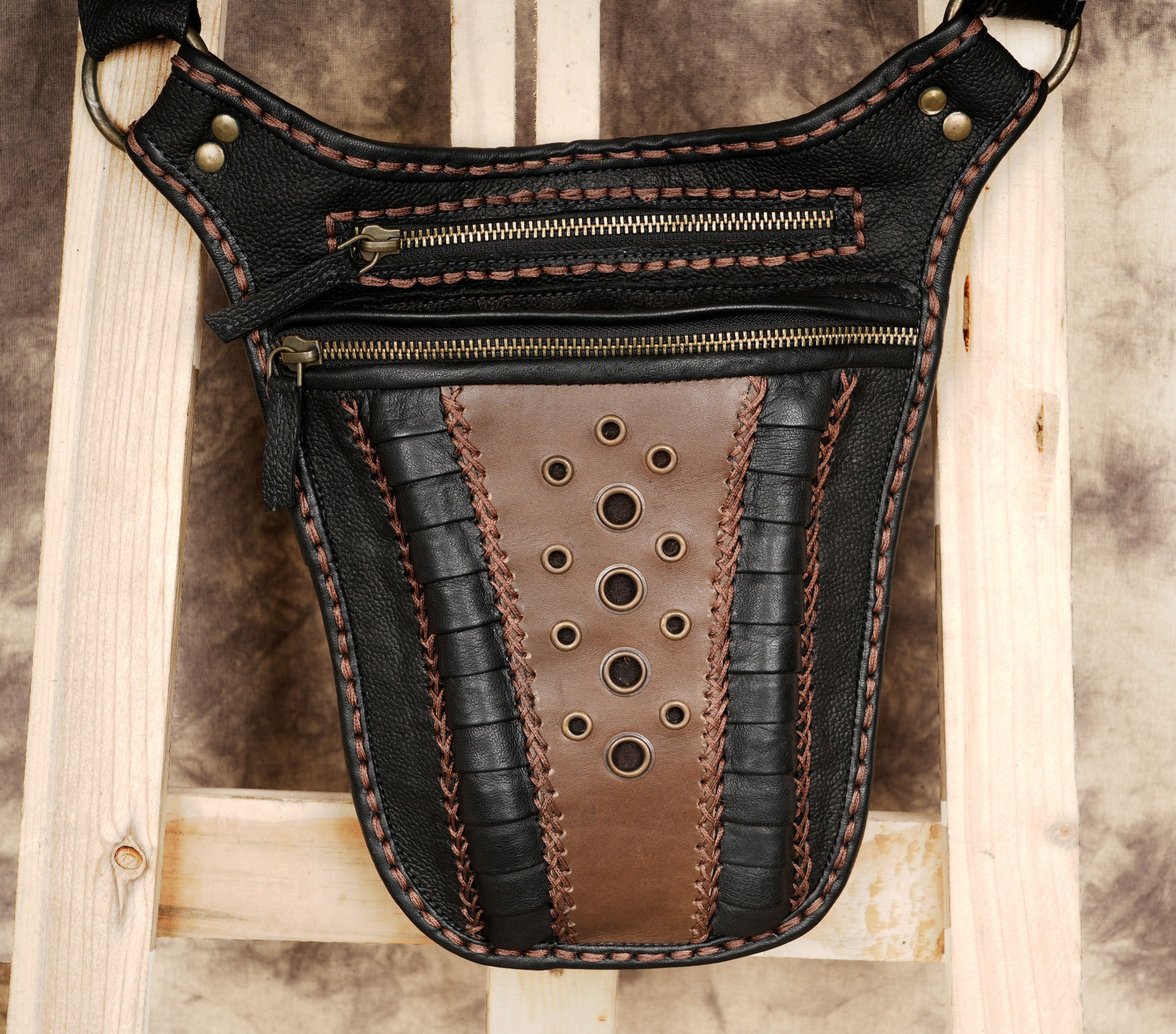 Handmade leather belt hip bag || for woman & man || FESTIVAL belt ||