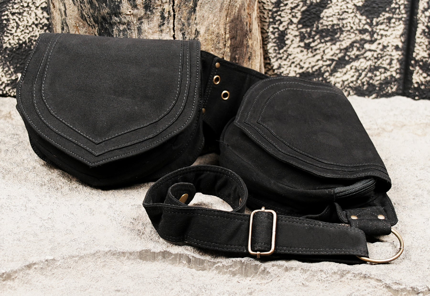 Lightweight cotton waist belt with metal eyelets and hardware