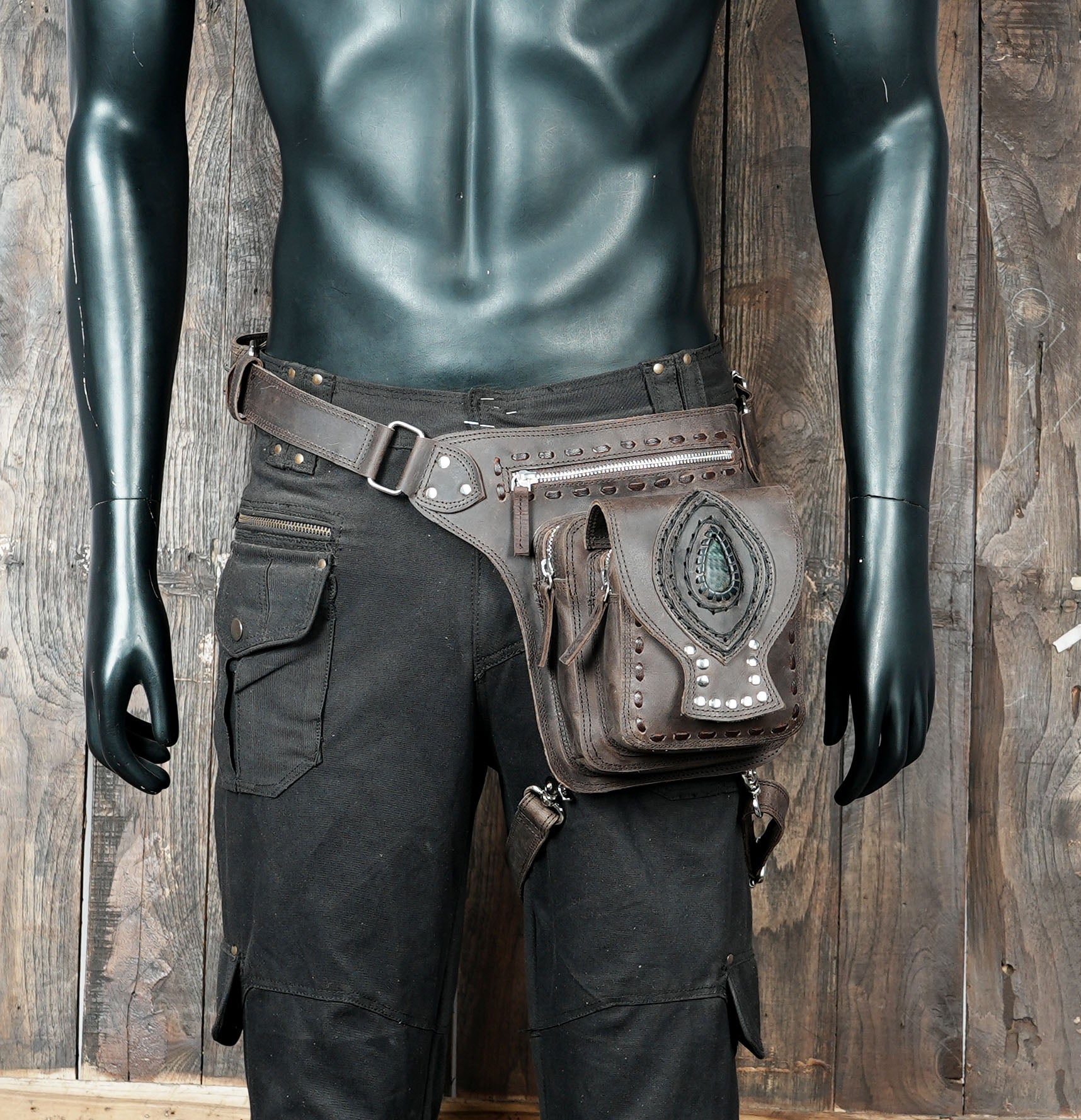 Durable leather waist thigh belt for cosplay and events
