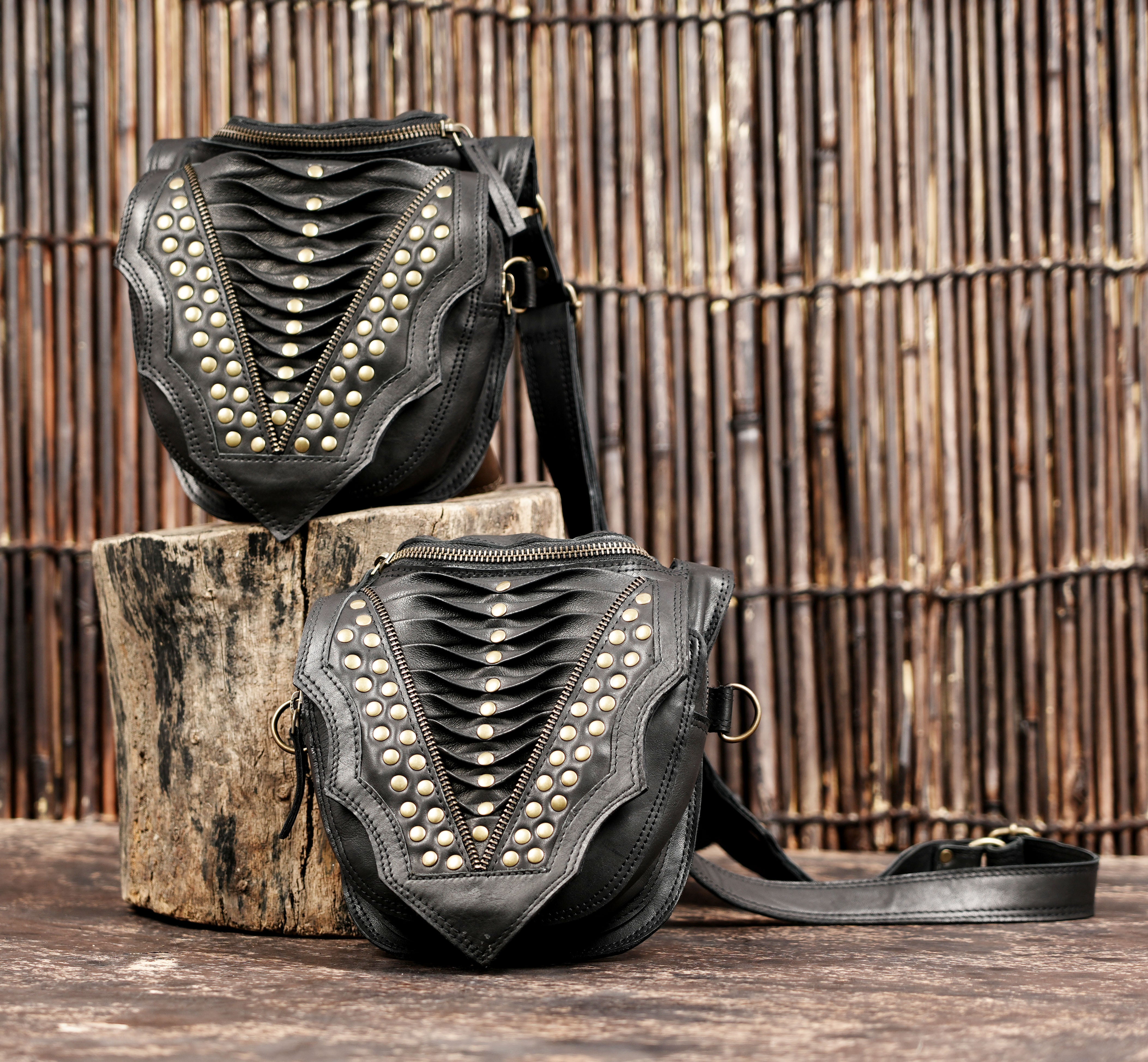 Handmade leather utility holster for festivals, concerts, and outdoor wear