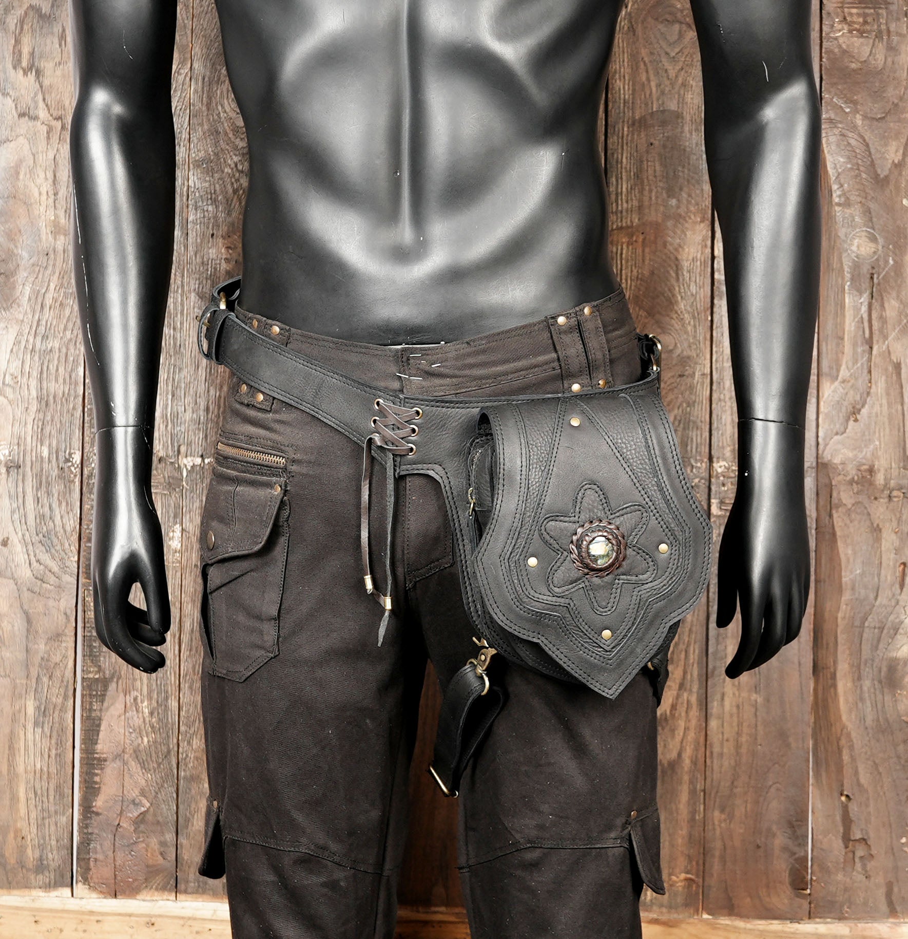 Leather thigh utility belt for travel, concerts, and festivals