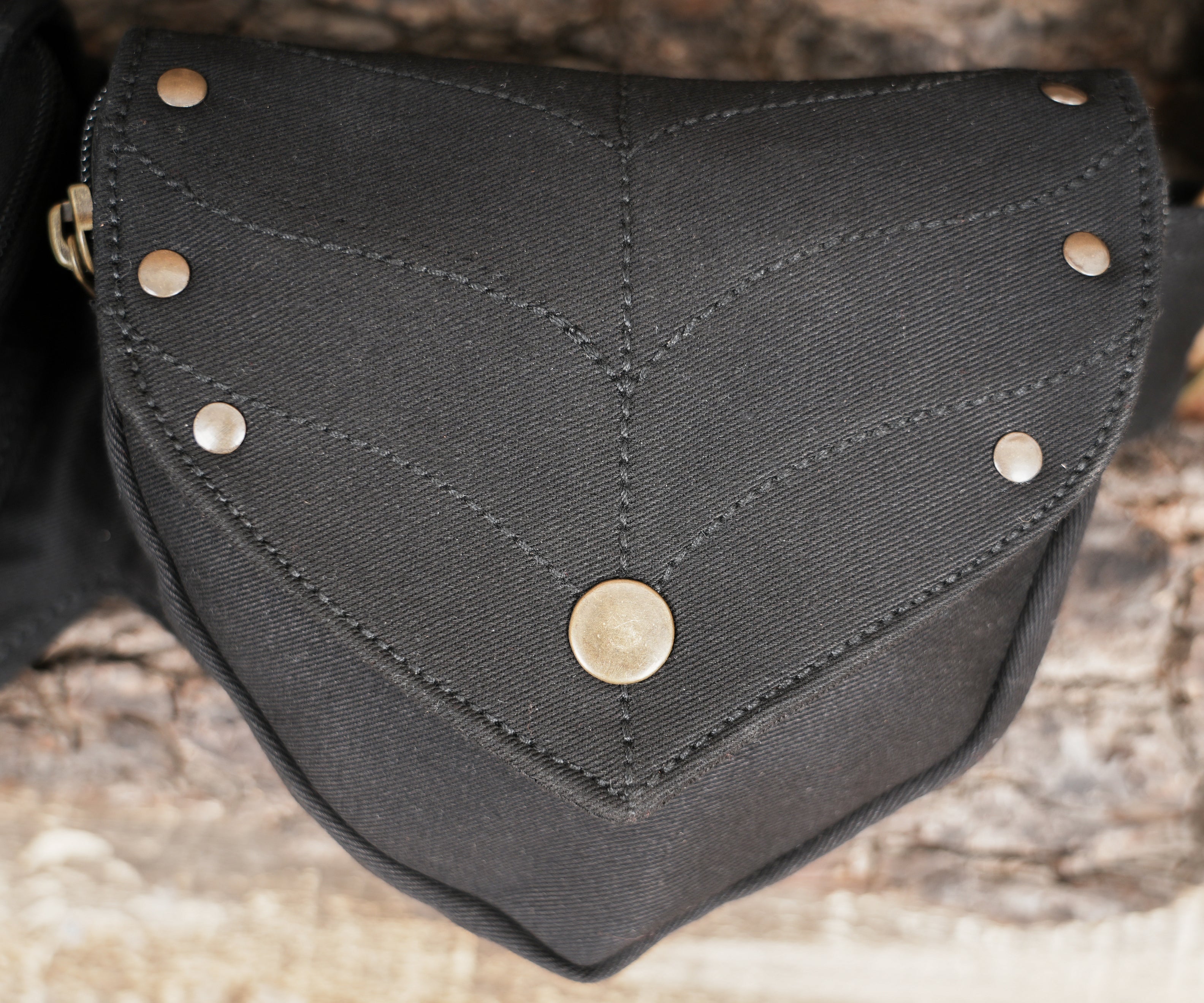 Cotton Waist Belt with Antique Brass Studs and Multiple Pockets 50% Off worldwide free shipping.