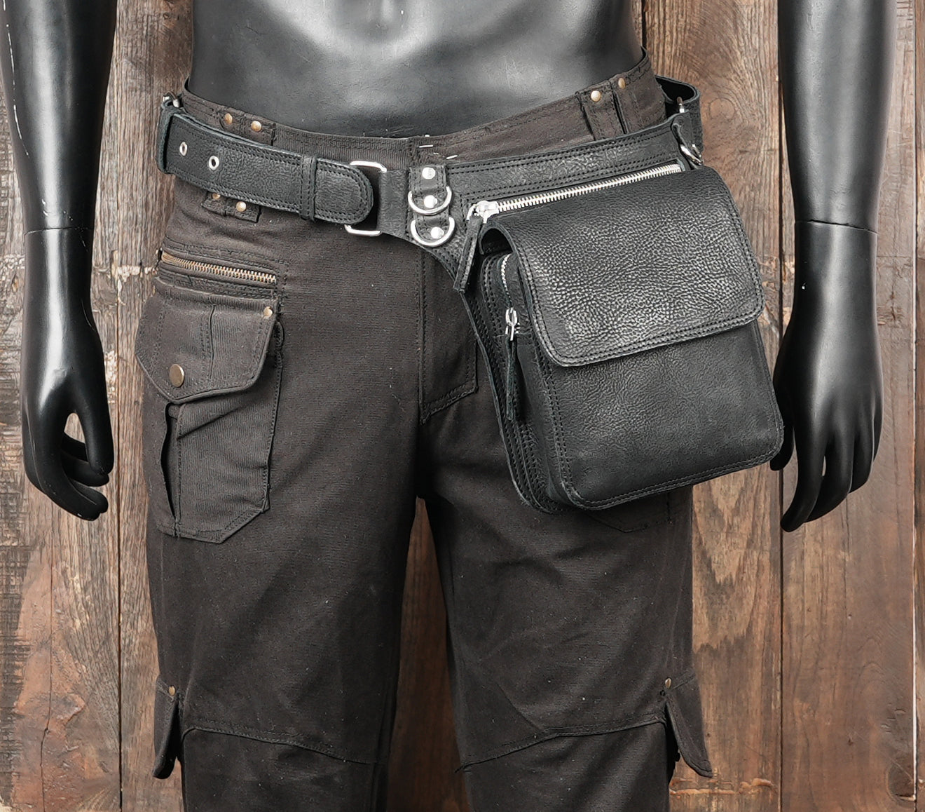 leather waist bag small compact