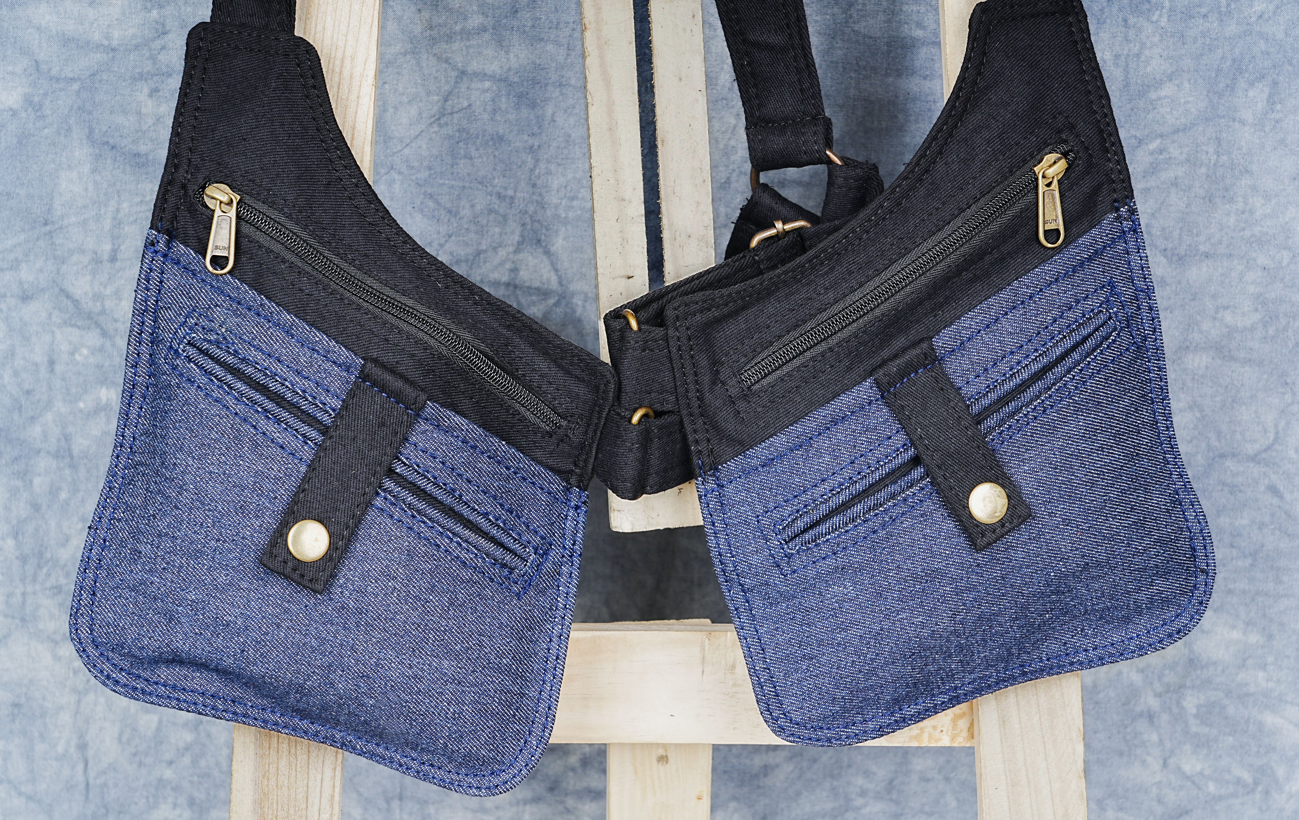 Holster bag || Shoulder bag || Utility vest bag || fully adjustable belt || Blue and black designs || unisex bag