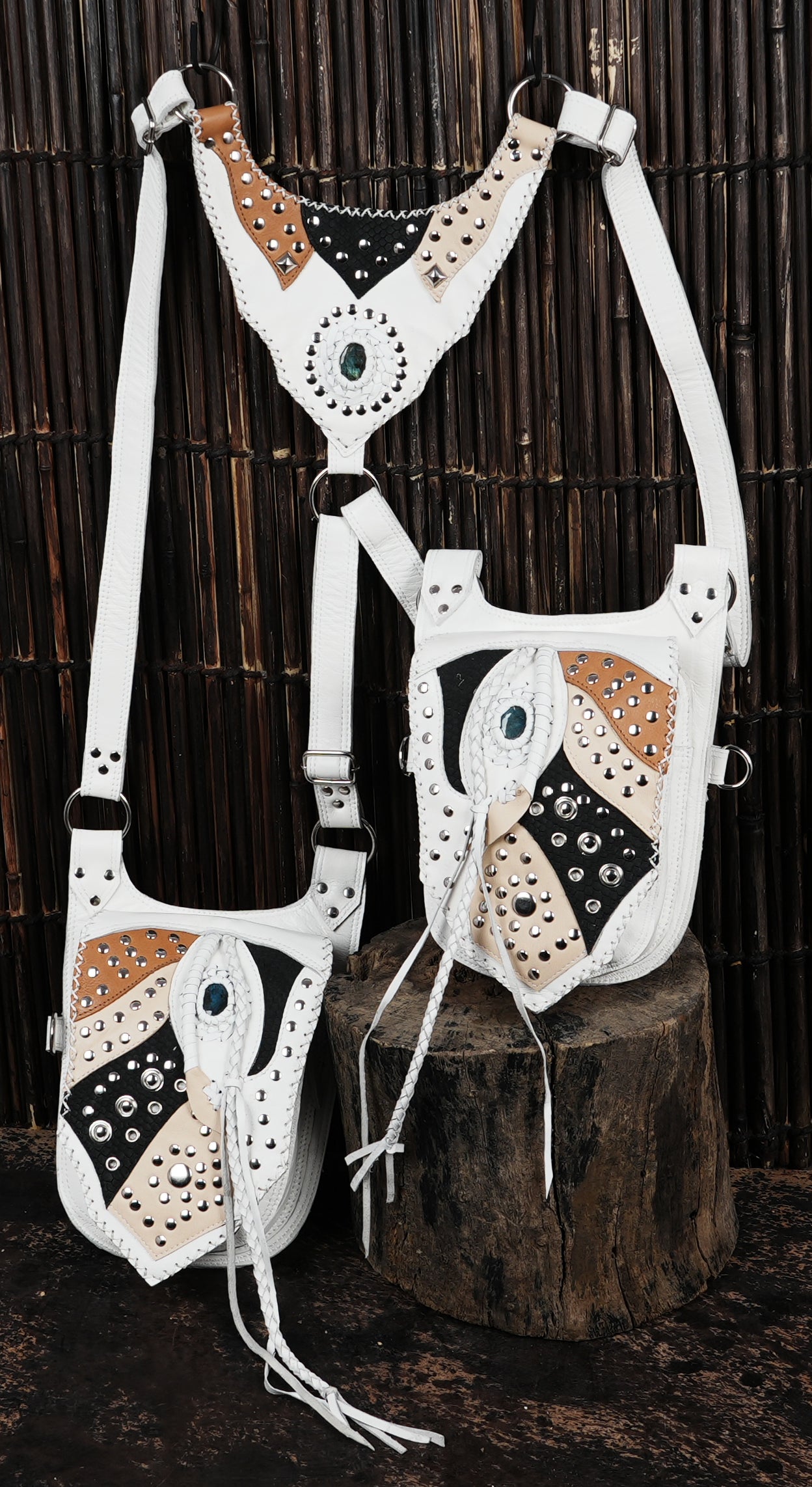 leather harness utility pouch