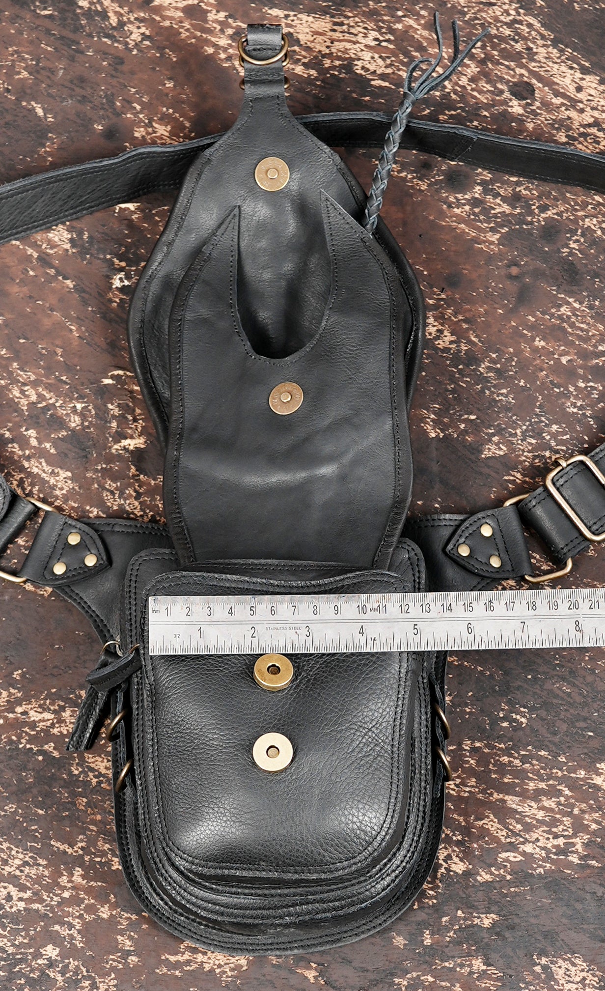 "Premium handcrafted leather utility pouch for waist wear"