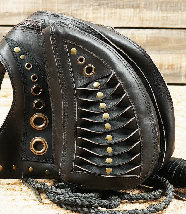 Leather Holster Bag, Burning Man Leather Holster Belt, Utility Harness, Festival Belt, Pocket Holster, Steampunk Utility Holster Bag