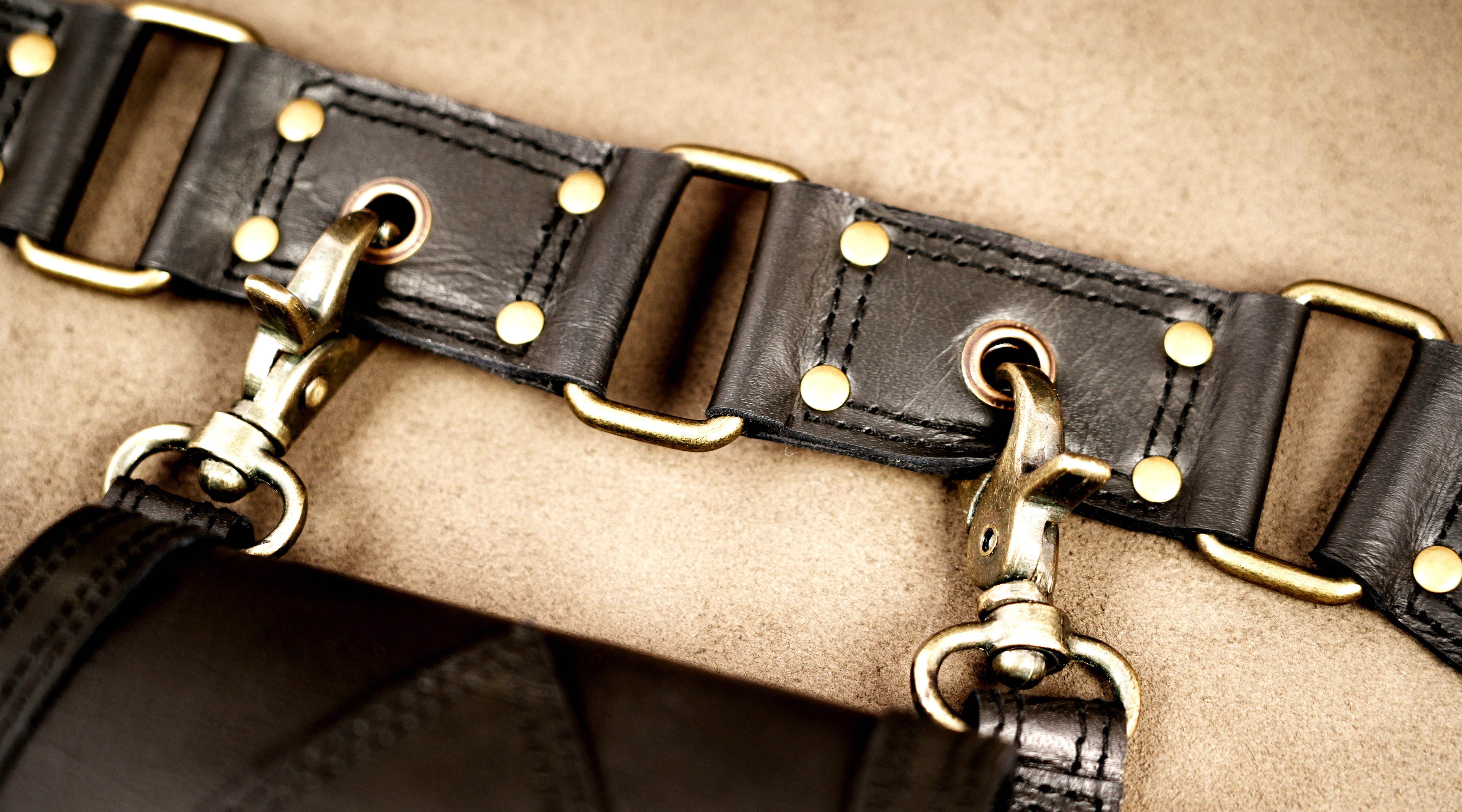 Double-pocket festival waist bag with gemstone accents