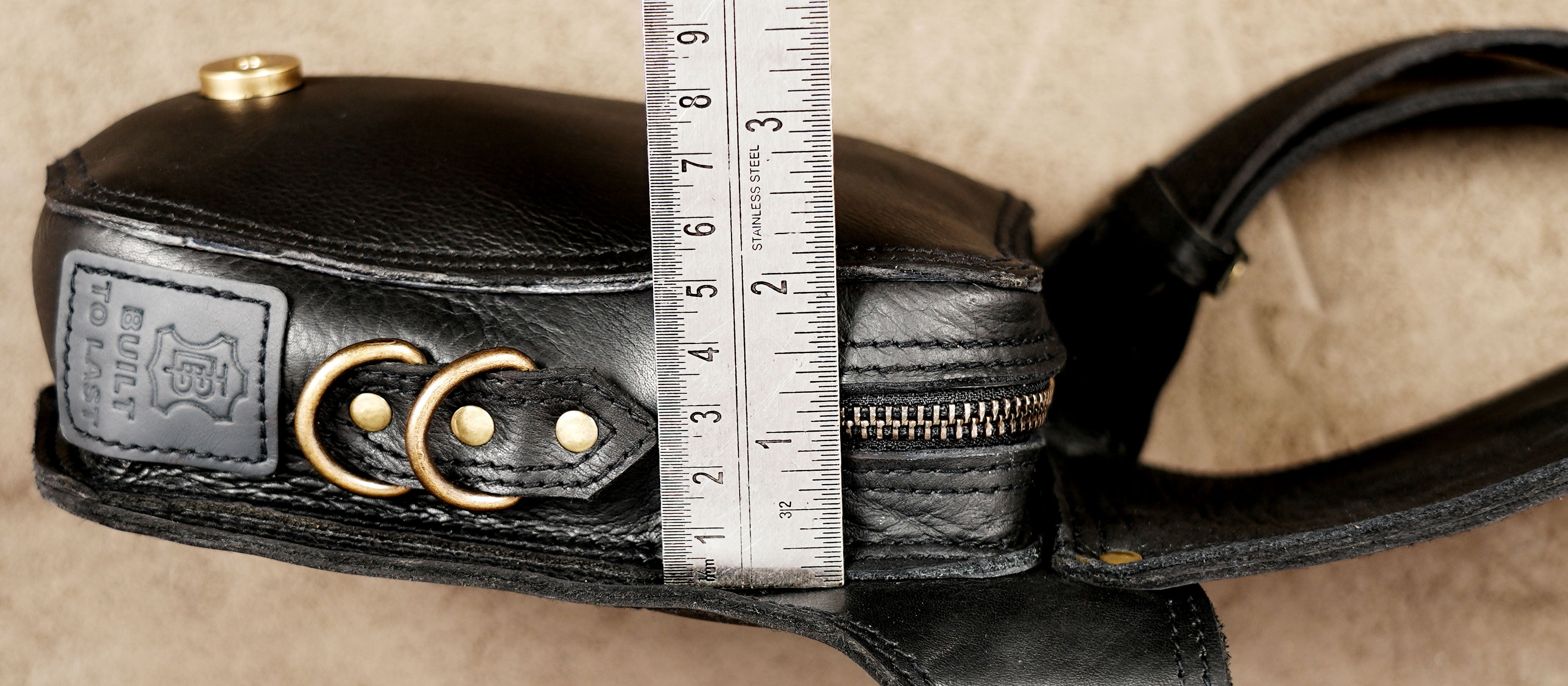 Festival leather belt bag with a labradorite centerpiece