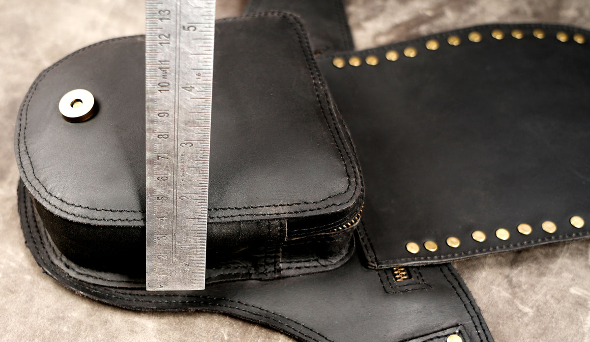 Genuine leather festival accessory belt with stud trim