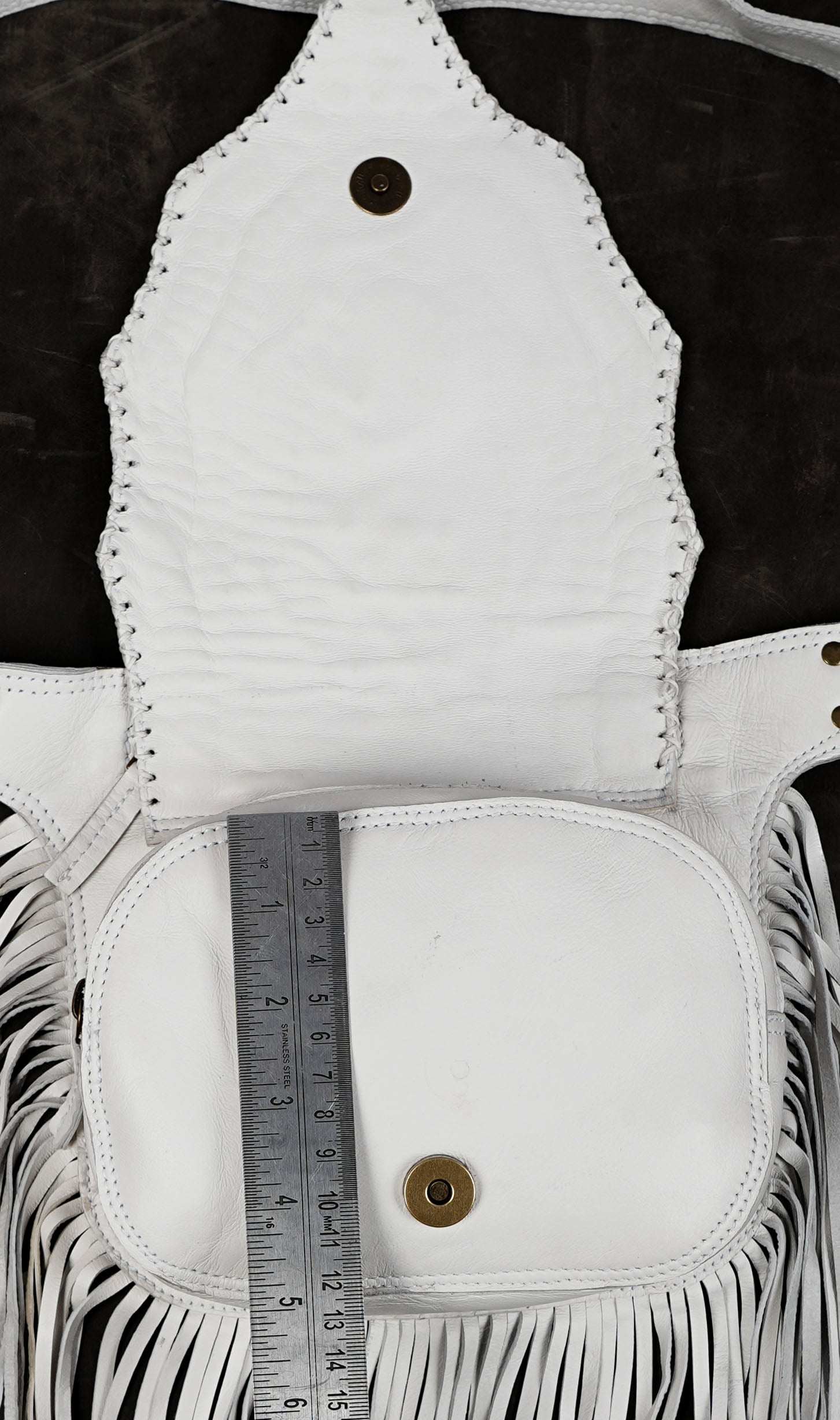 Genuine leather fringe bag for Burning Man and festivals