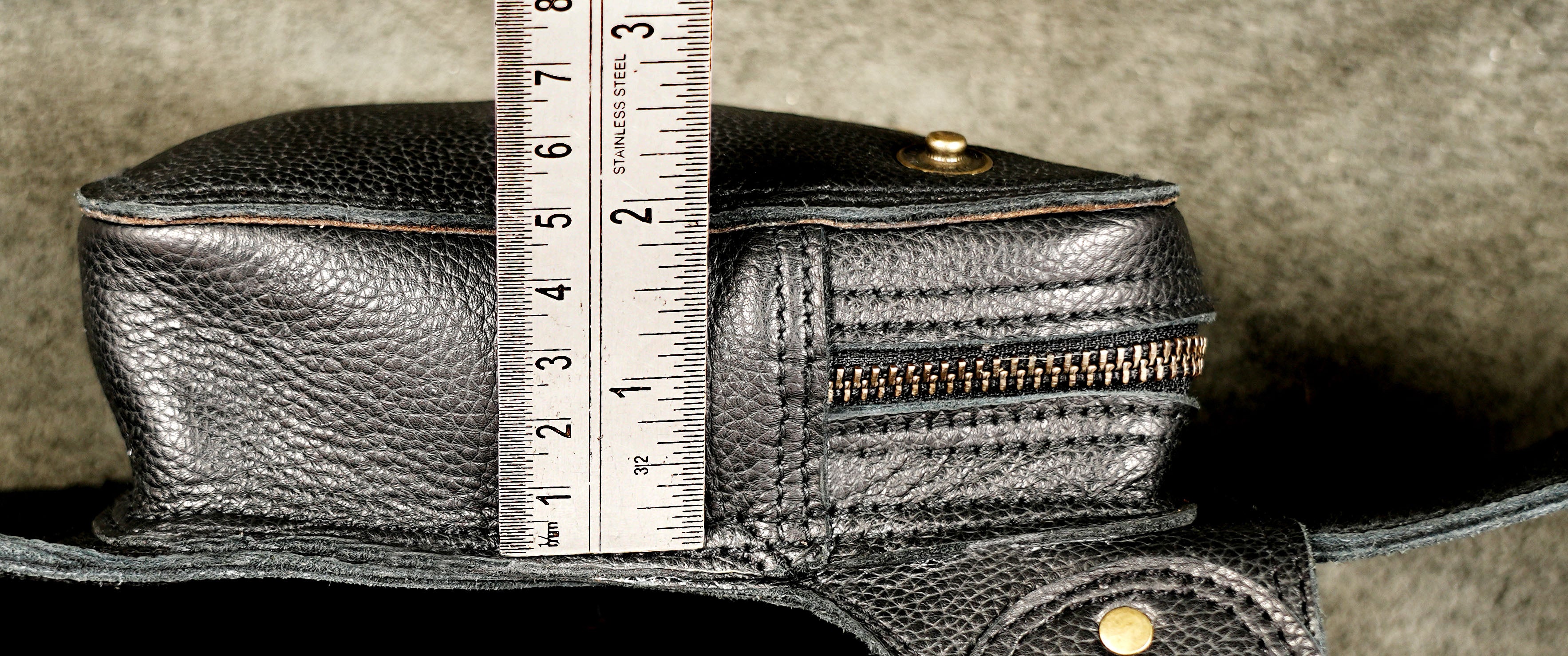 Handcrafted leather adventure skirt with three pockets