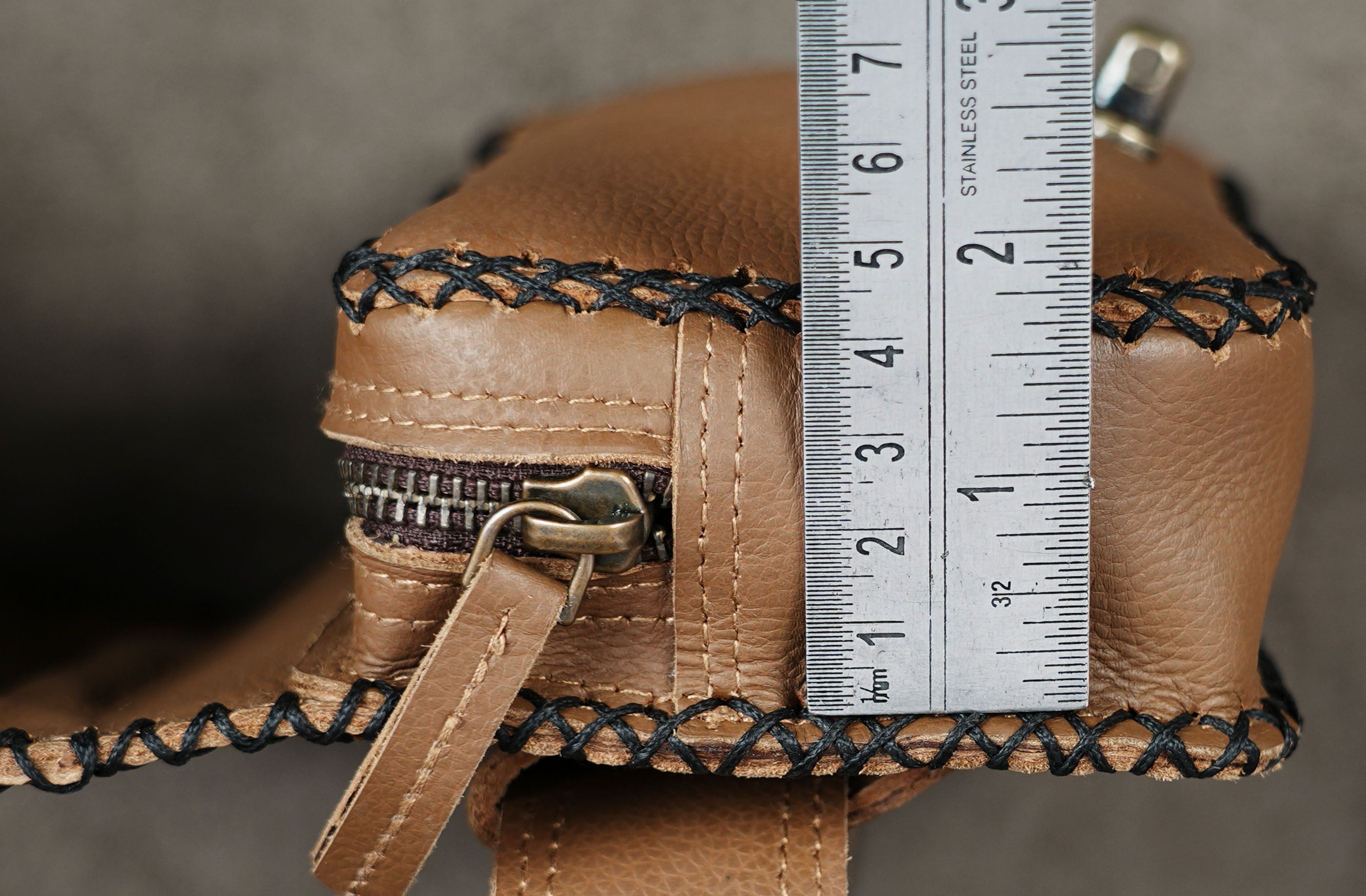 Handmade festival belt bag with adjustable leather strap