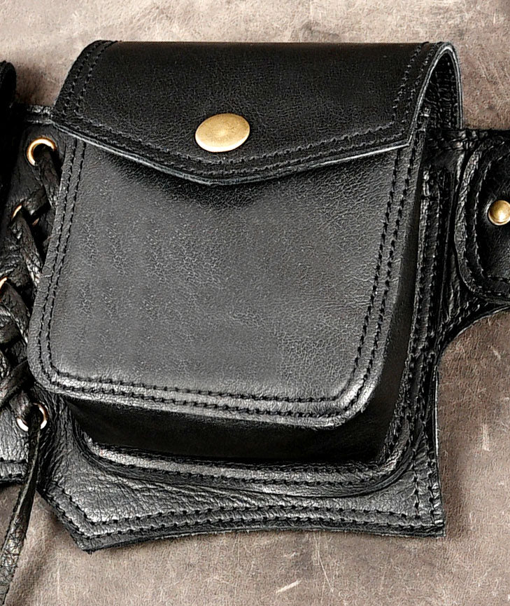 Handmade festival waist bag with lace-up details