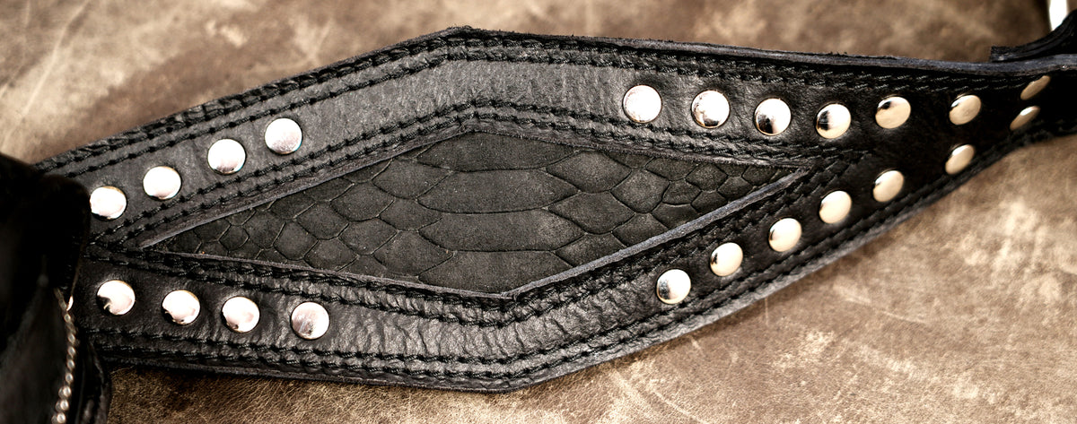 Handmade festival waist bag with nickel silver fittings