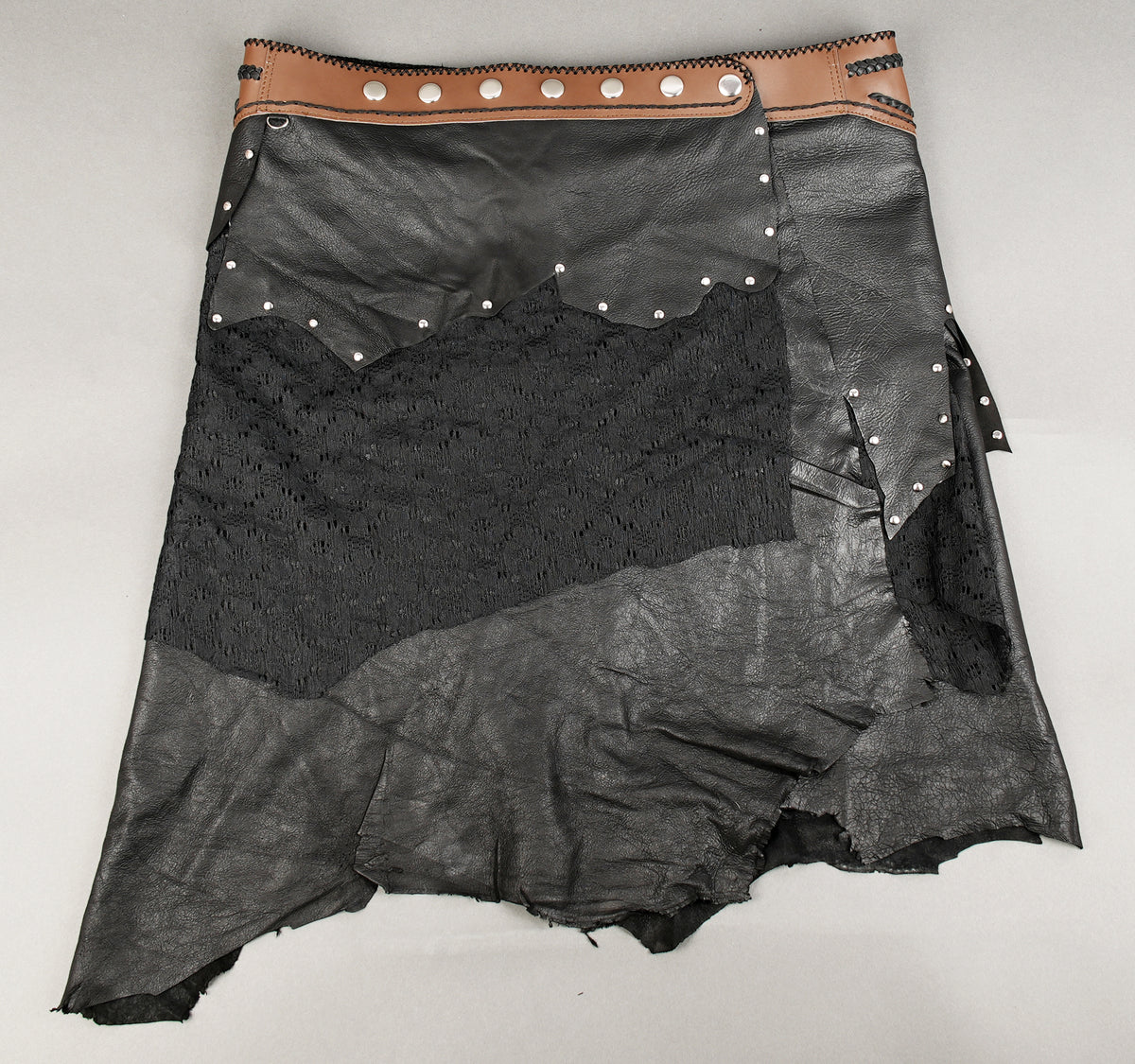 Handmade gothic festival skirt with labradorite stone accent