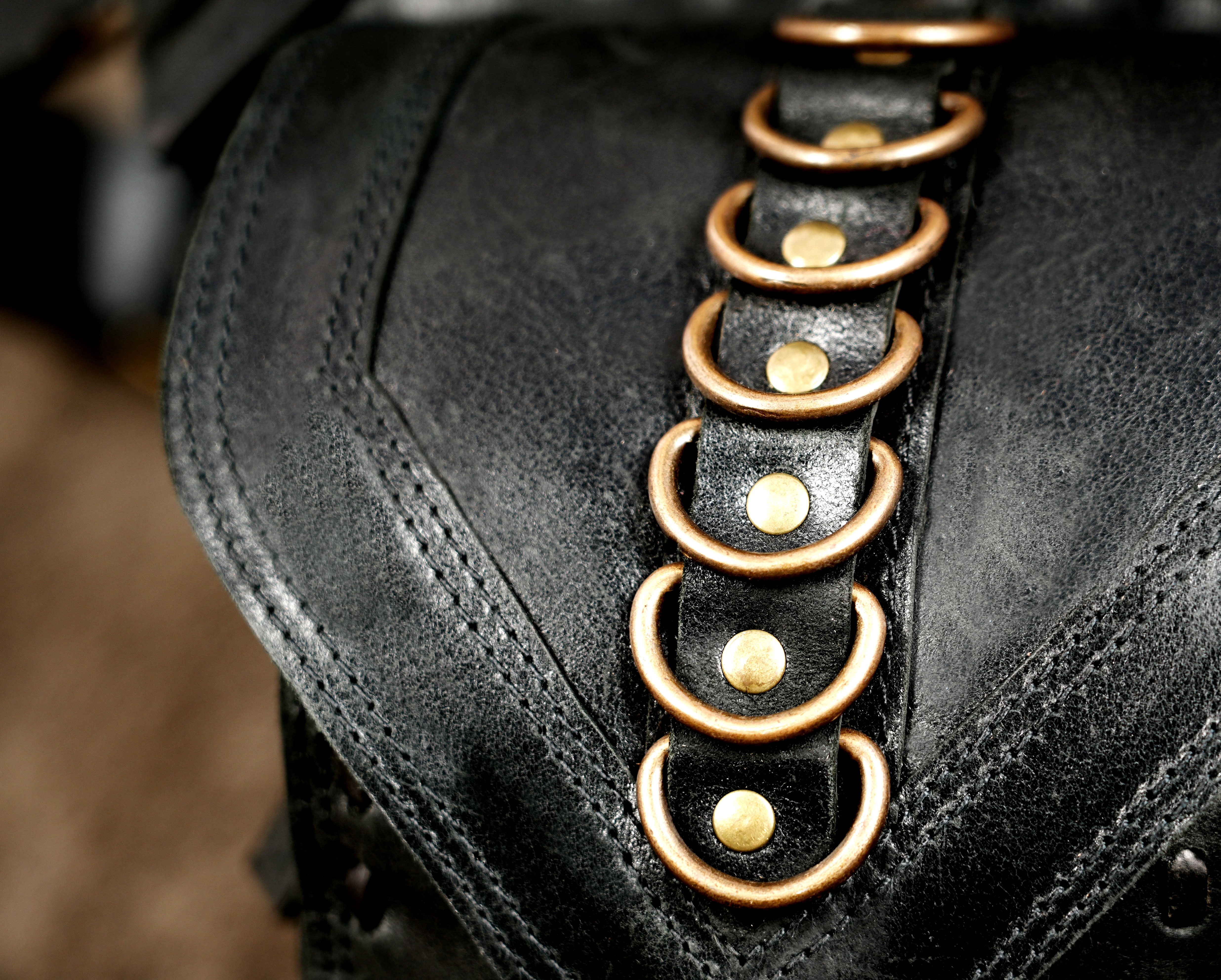 Handmade leather festival bag with a secure front pocket