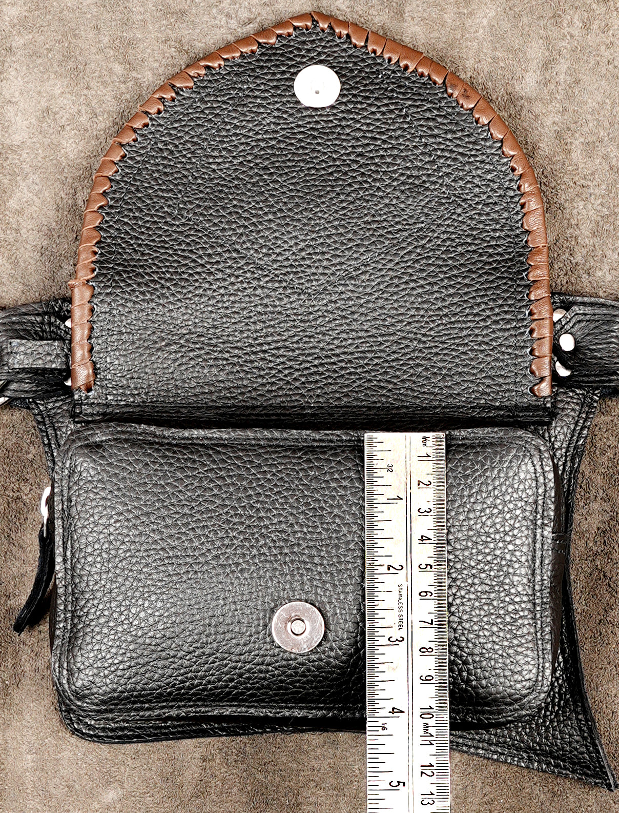 Leather statement belt with mystical stone detailing
