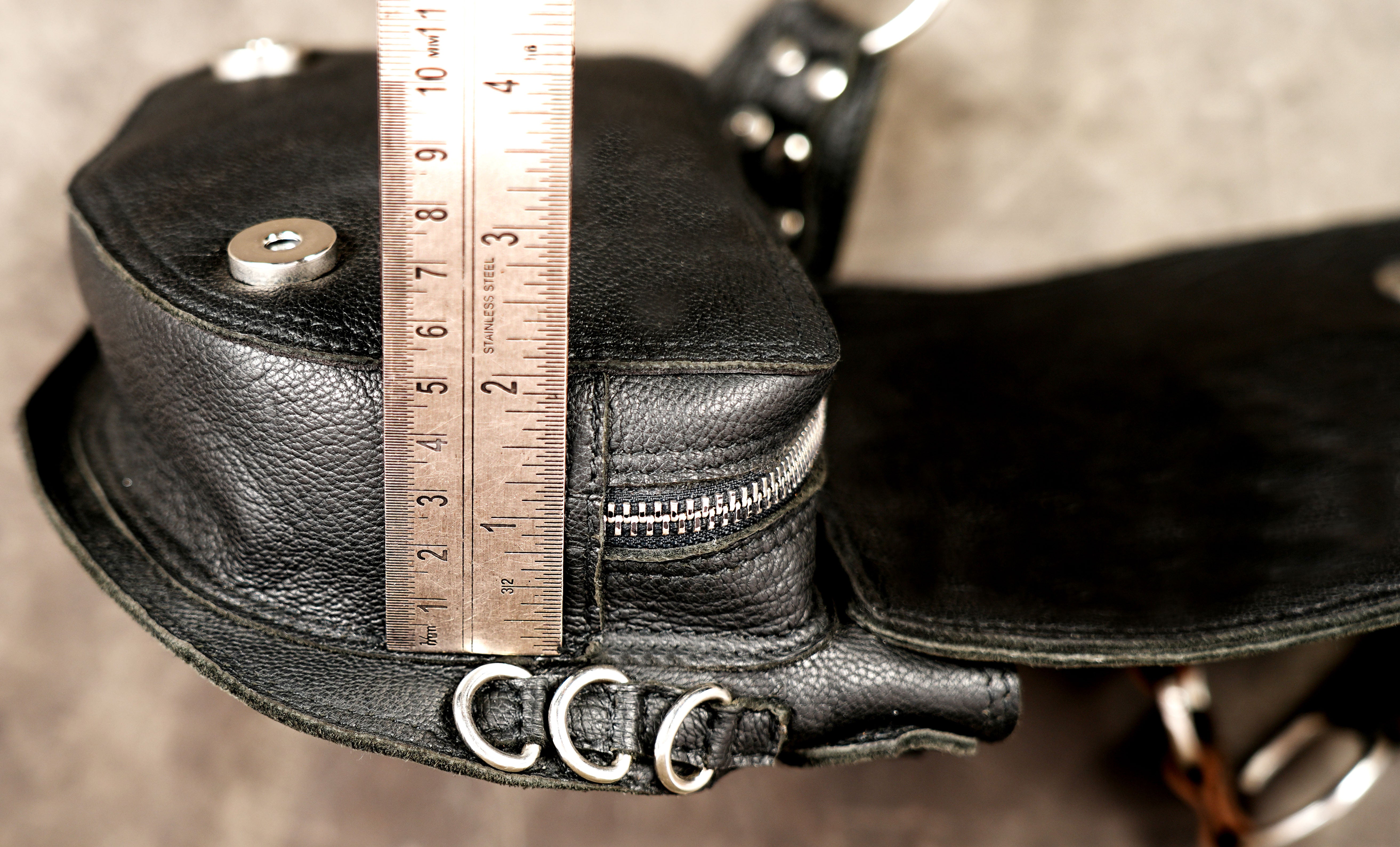 Metaphysical leather bag with natural labradorite options