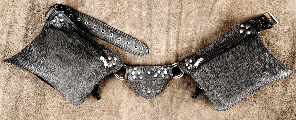 Mystic warrior belt with natural crystal embellishments