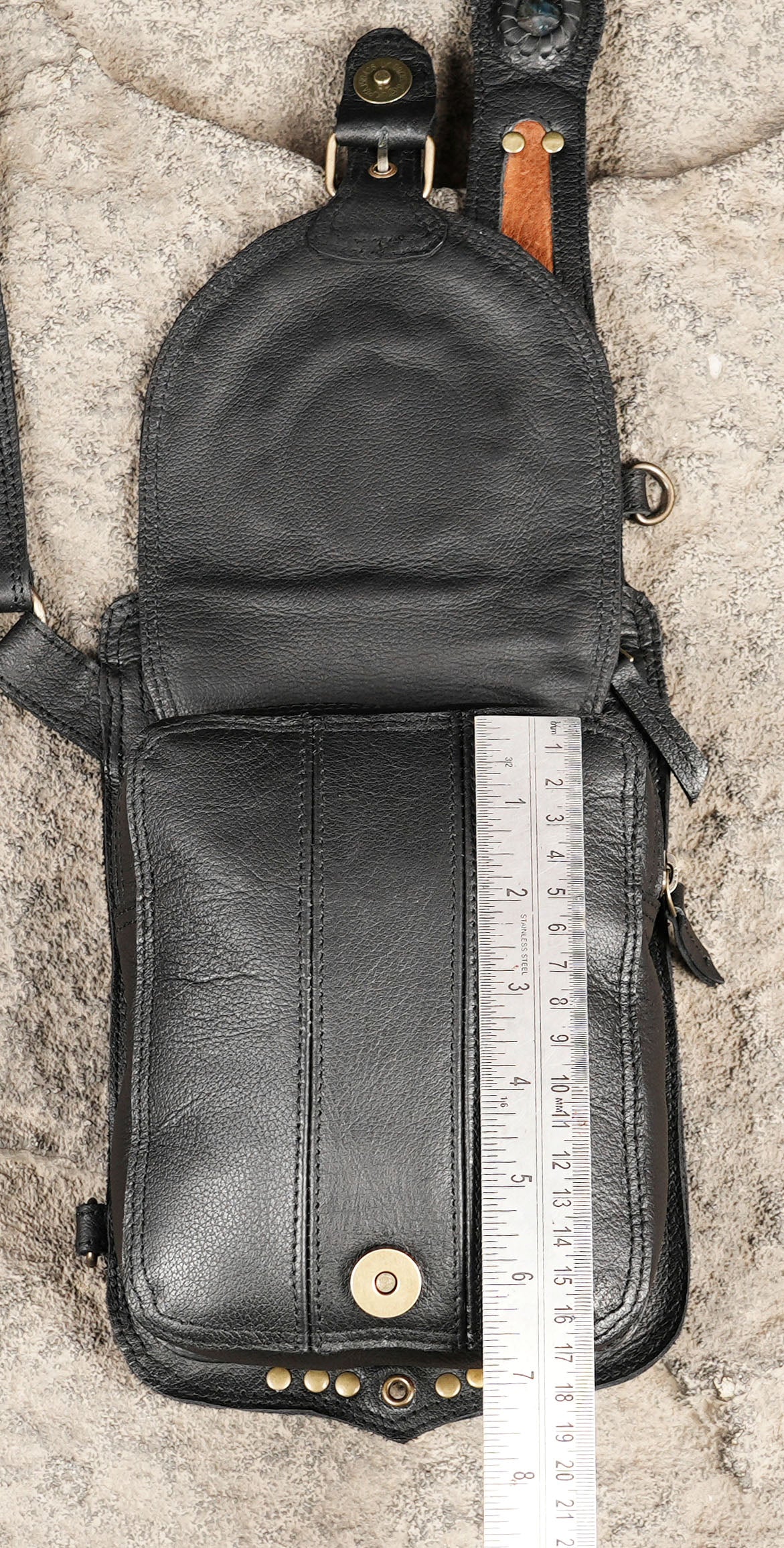 Black Leather Dual Holster Harness Bag Unisex Festival Chest Rig