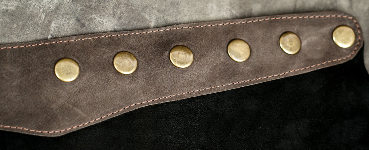 Two tone suede skirt with spiritual Om design detail