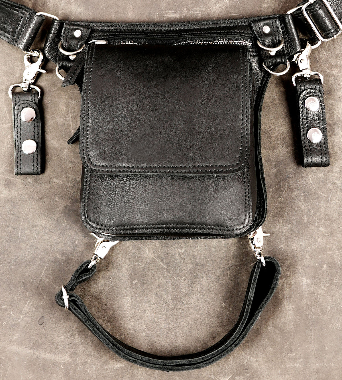 UNISEX festival waist pouch with adjustable leather belt