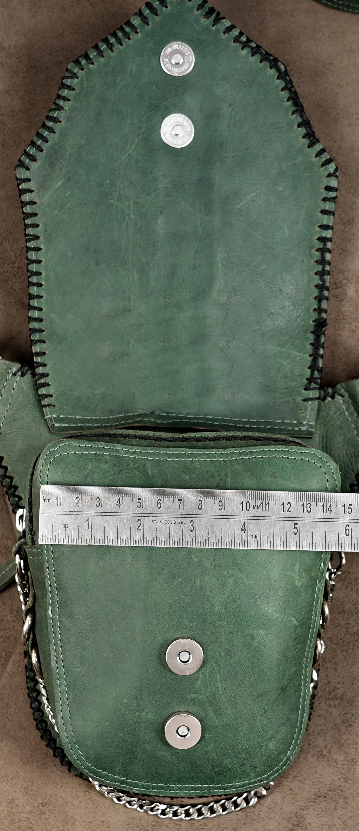 Unique crystal leather belt pouch for men and women
