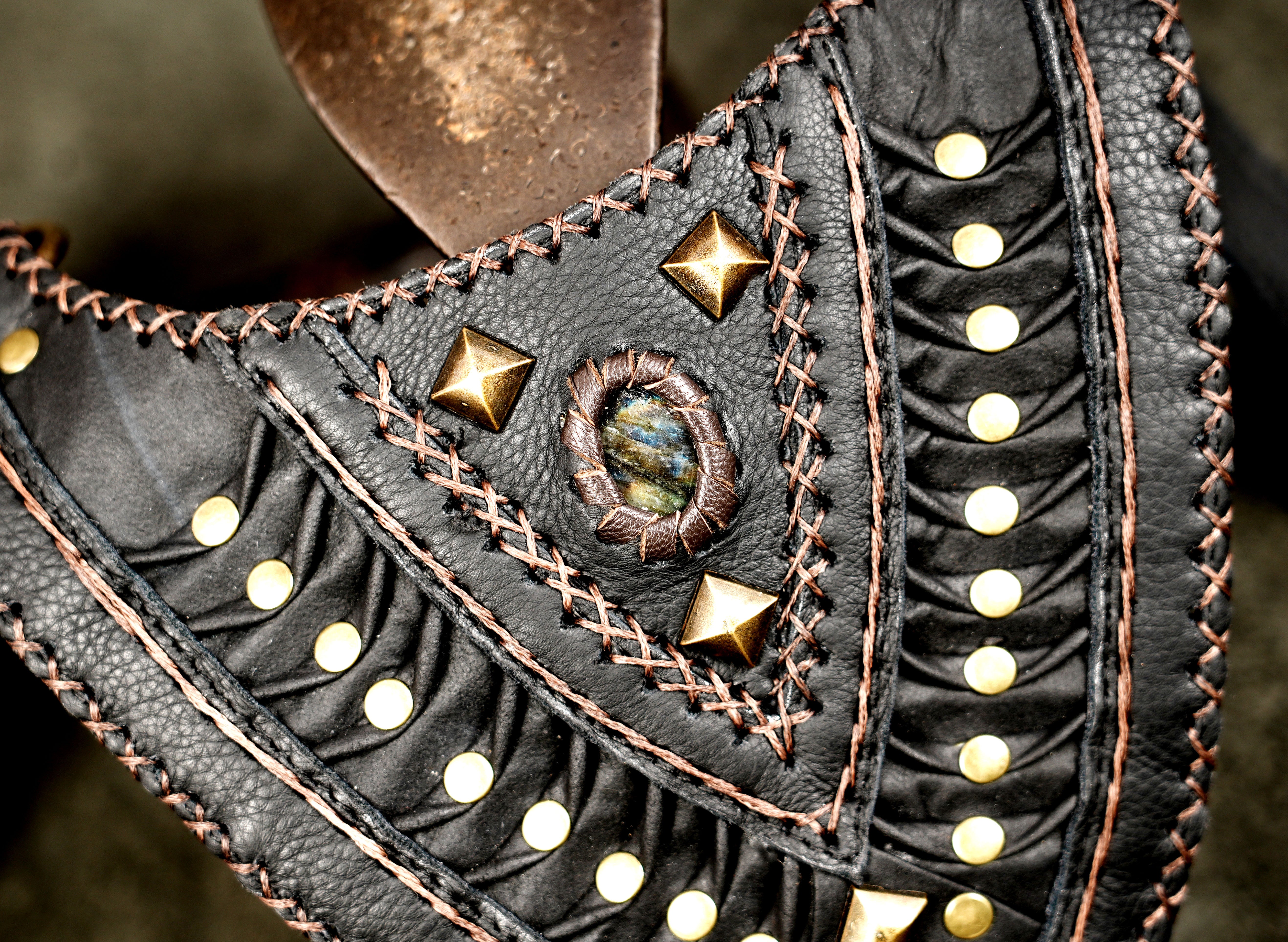 Unisex leather harness bag designed for festivals, travel and adventures