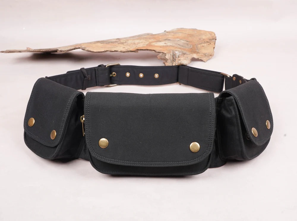 Cotton Waist Bag ||  Handmade || Multi Pockets || One Belt Pouch Free