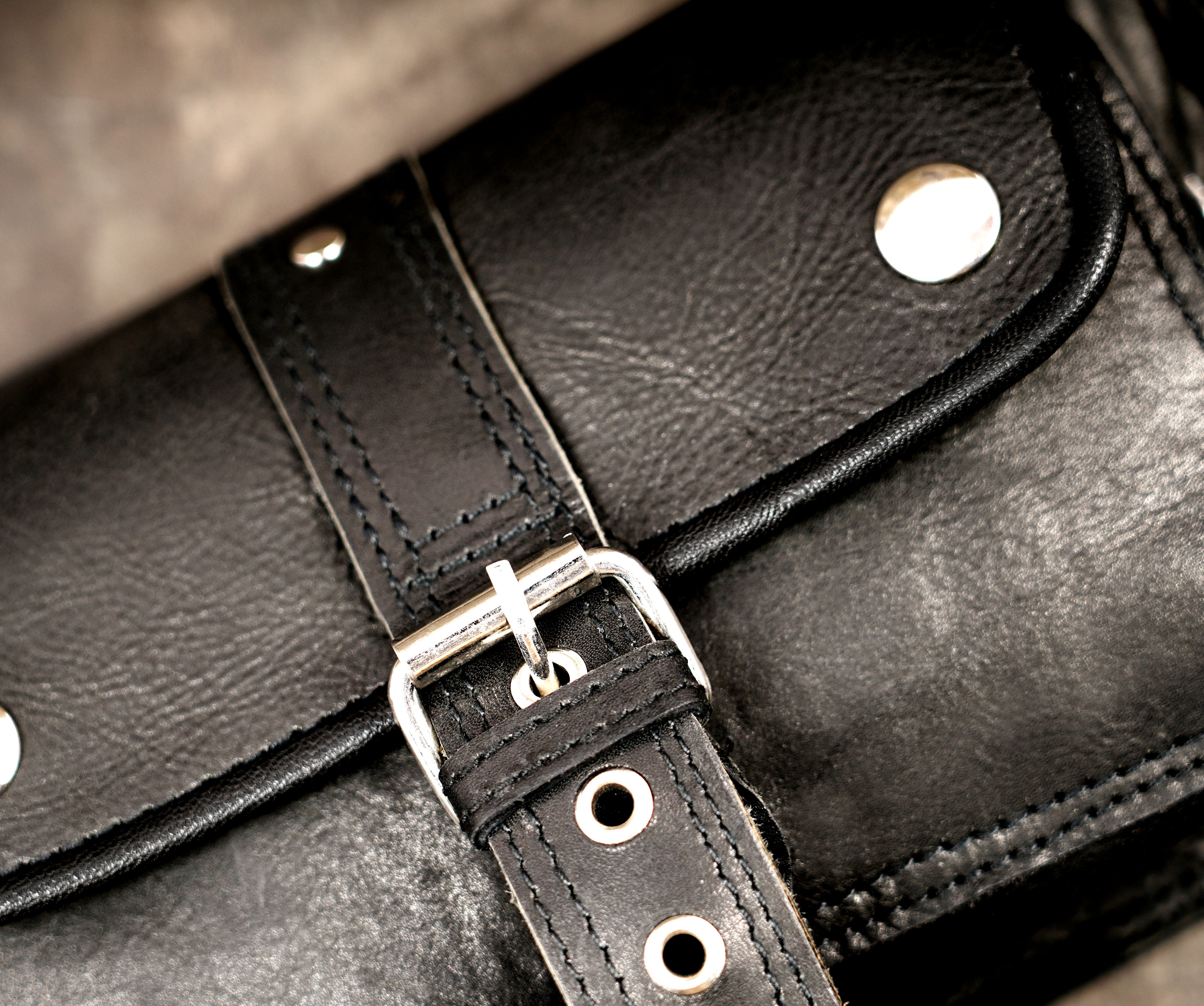 inspired leather accessory belt, grommet detail