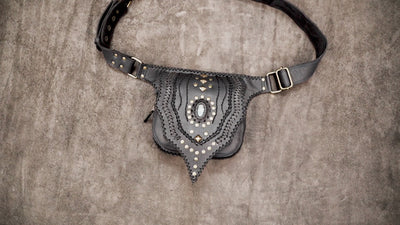 Handmade leather belt bag for festivals and travel