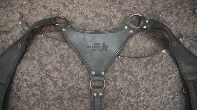 Leather shoulder holster harness for travel festival and everyday use