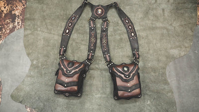 Leather Shoulder Holster with Studded Detailing