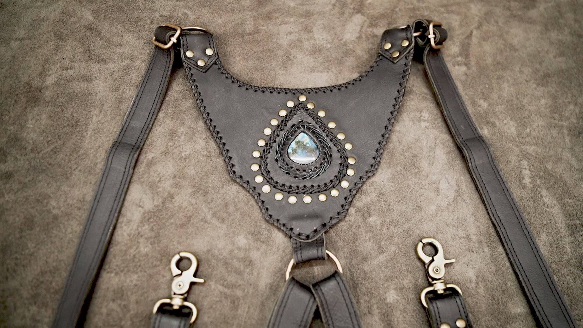 Steampunk leather utility vest